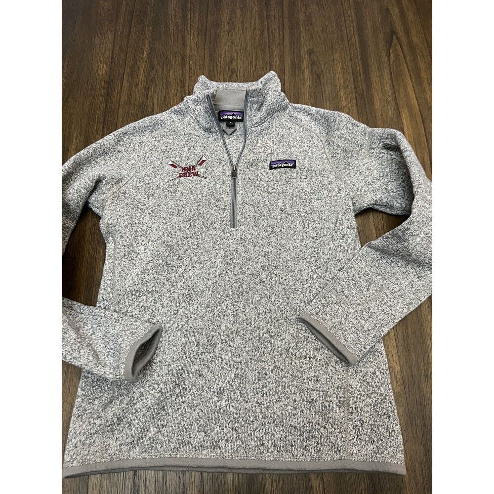 patagonia better sweeter women medium gray 1/4 zip pullover  HNA crew 25617 top